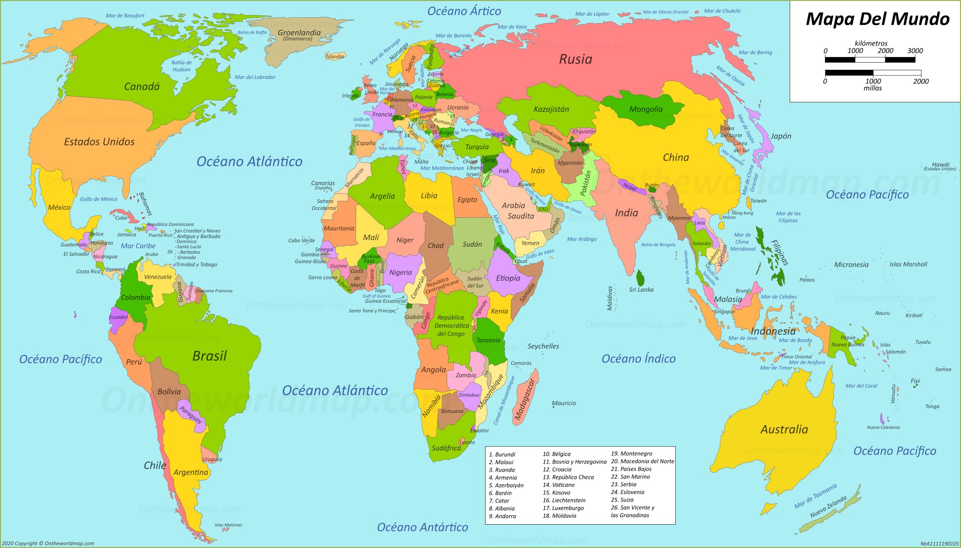 Mapa Del Mundo | Mapas de todos los países, ciudades y regiones del mundo