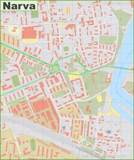 Narva city center map