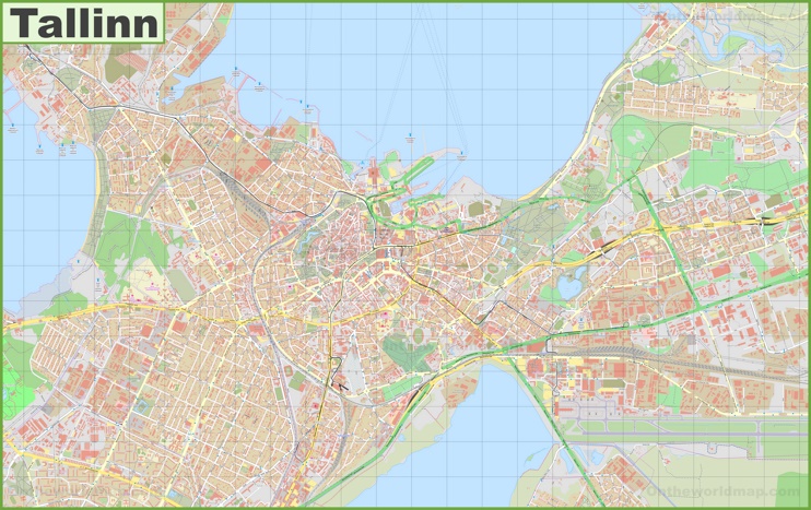 Large detailed map of Tallinn