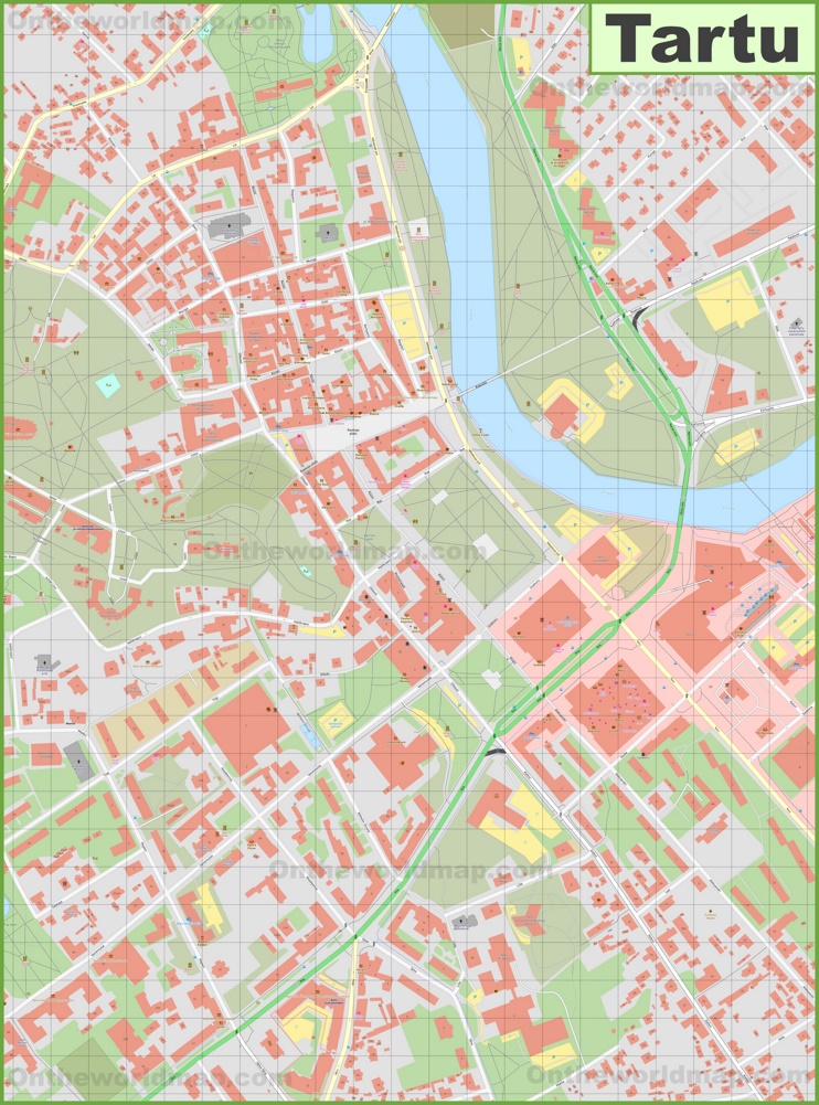 Tartu city center map
