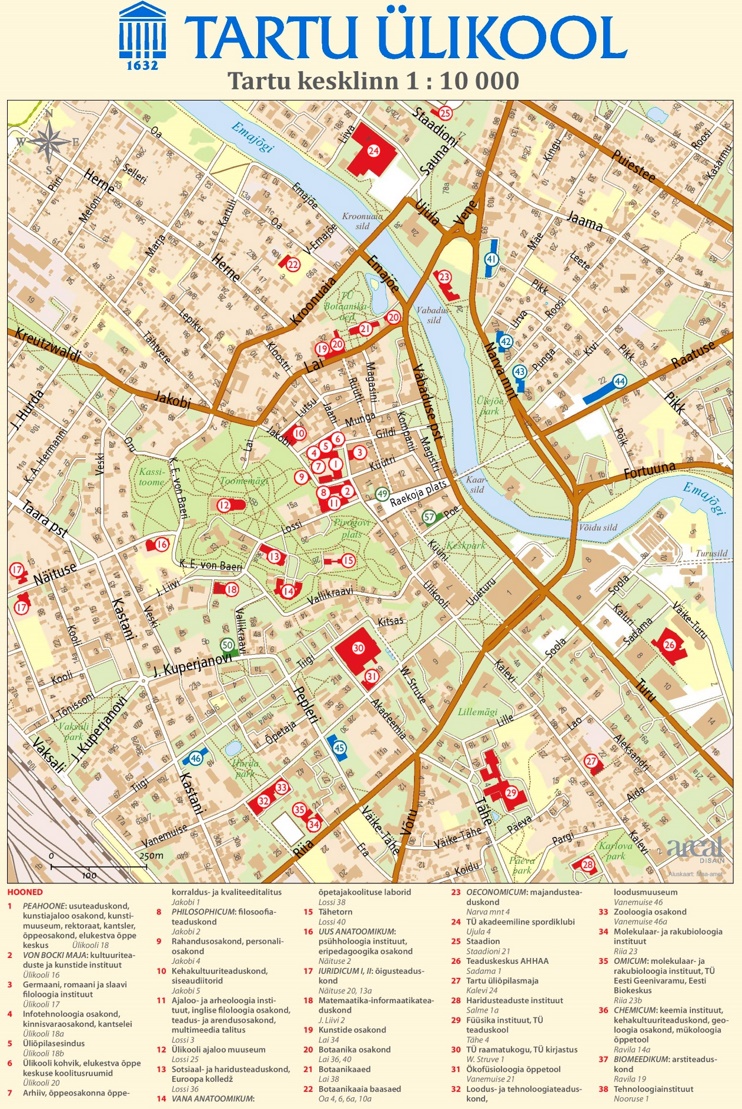 Tartu tourist map
