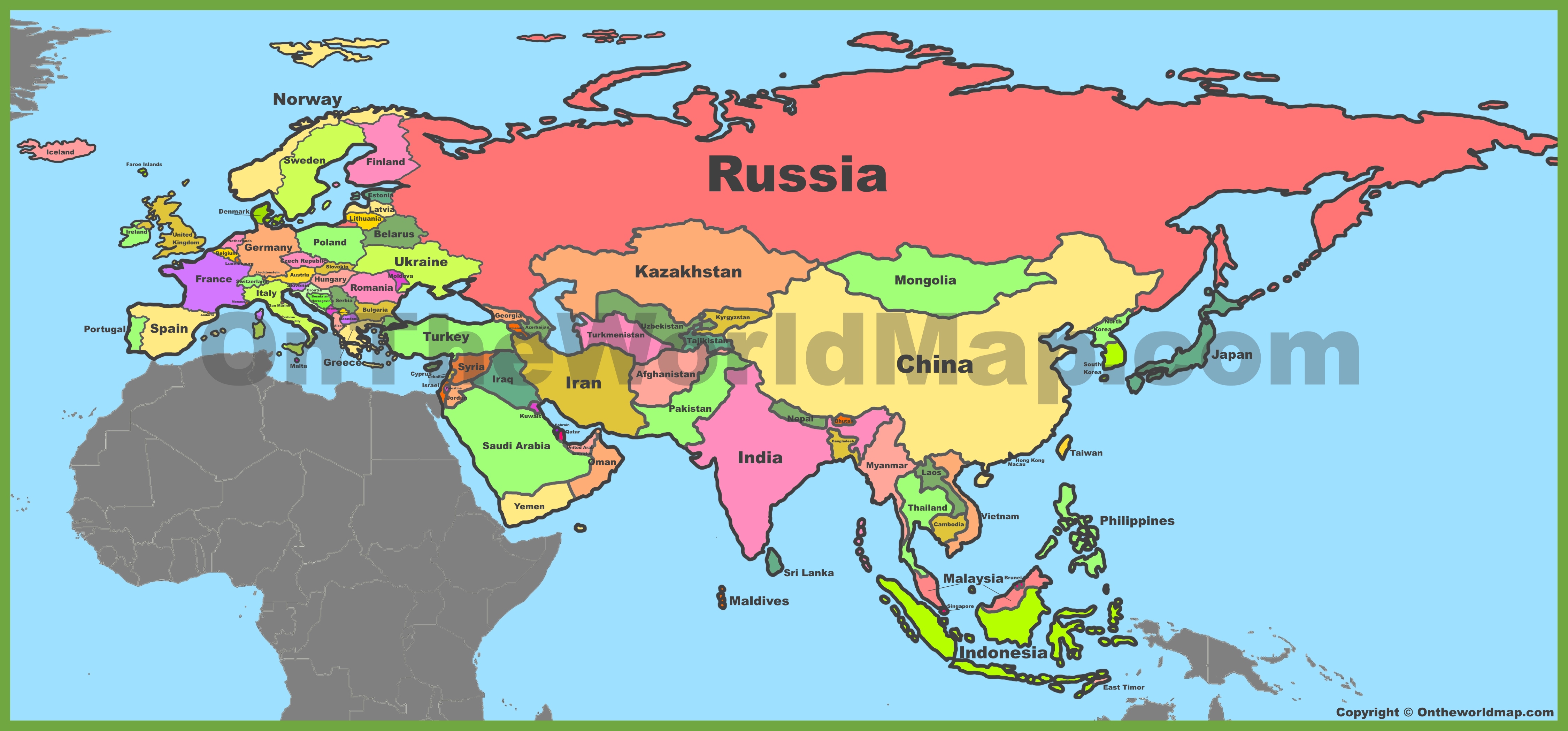 Eurasia Maps Maps Of Eurasia Ontheworldmap Com