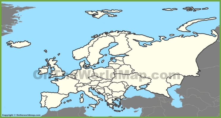 Outline blank map of Europe