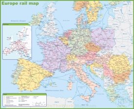 Rail map of Europe