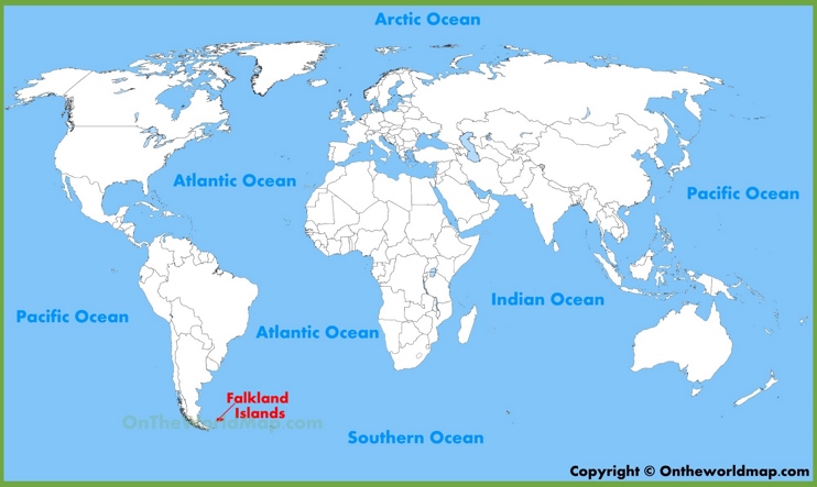 Falkland Islands location on the World Map 