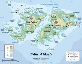 Falkland Islands physical map