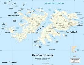 Road map of Falkland Islands