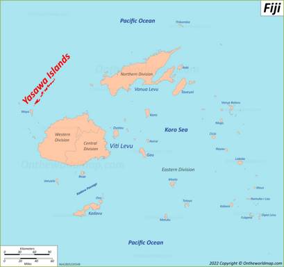 Yasawa Islands Location Map