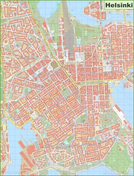 Helsinki city center map