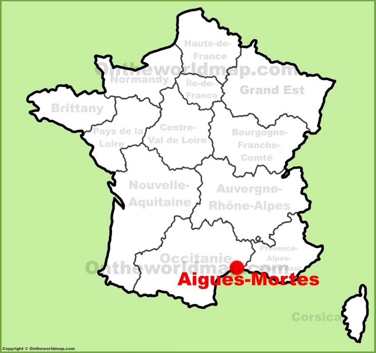 Aigues-Mortes location on the France map
