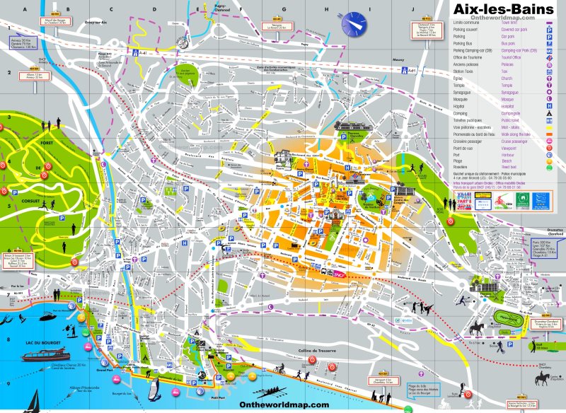 Aix-les-Bains Tourist Map