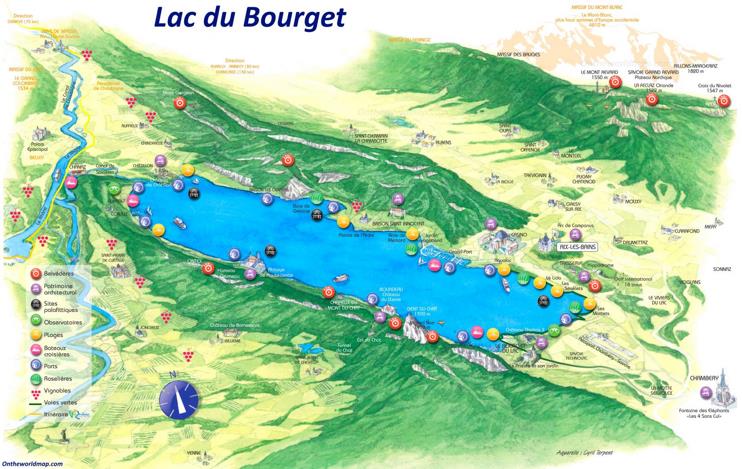 Lac du Bourget Tourist Map