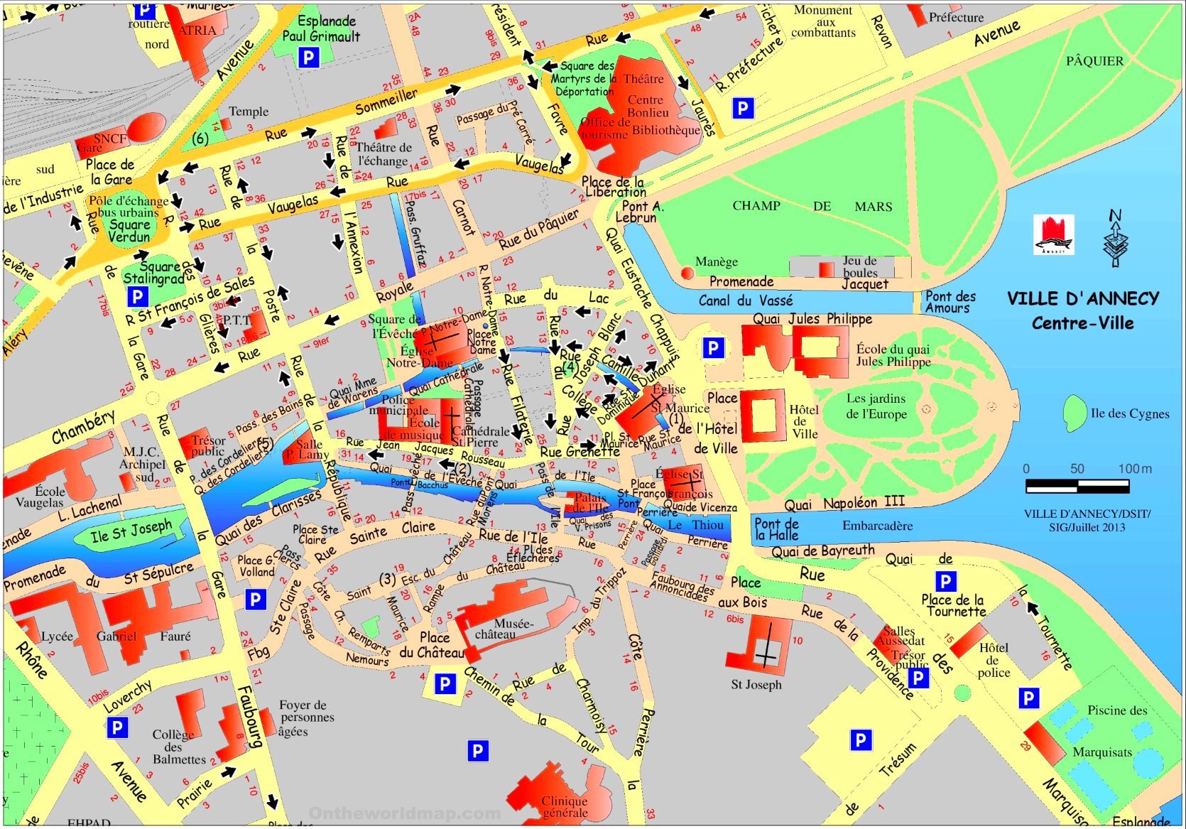 Annecy City Center Map 