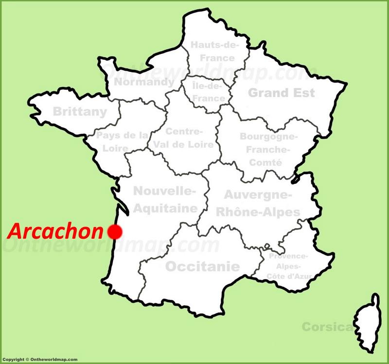 Arcachon location on the France map