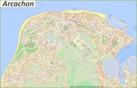 Detailed Map of Arcachon