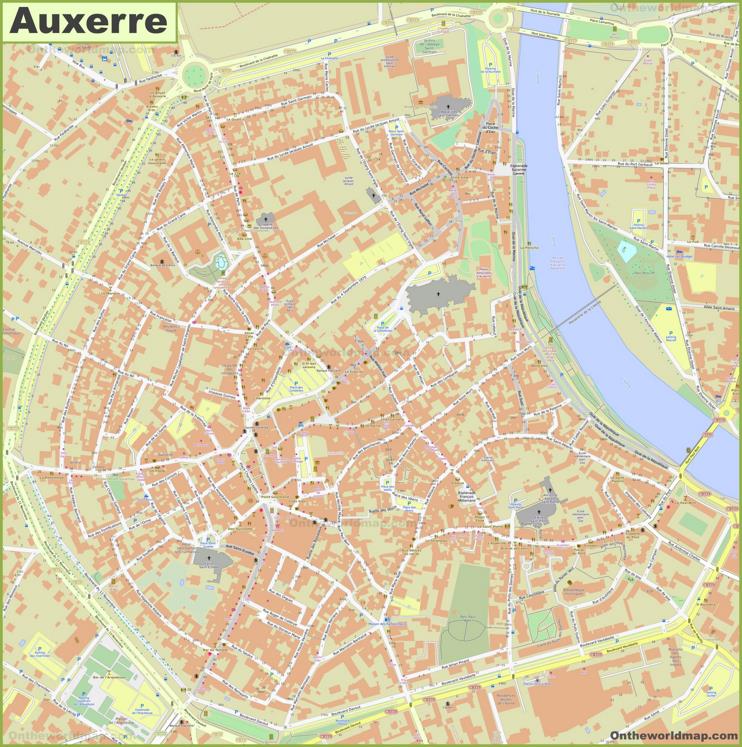 Auxerre City Centre Map