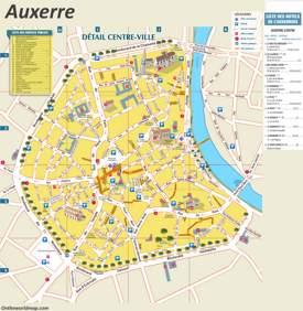 Auxerre Sightseeing Map
