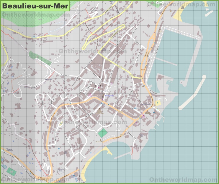 Large detailed map of Beaulieu-sur-Mer