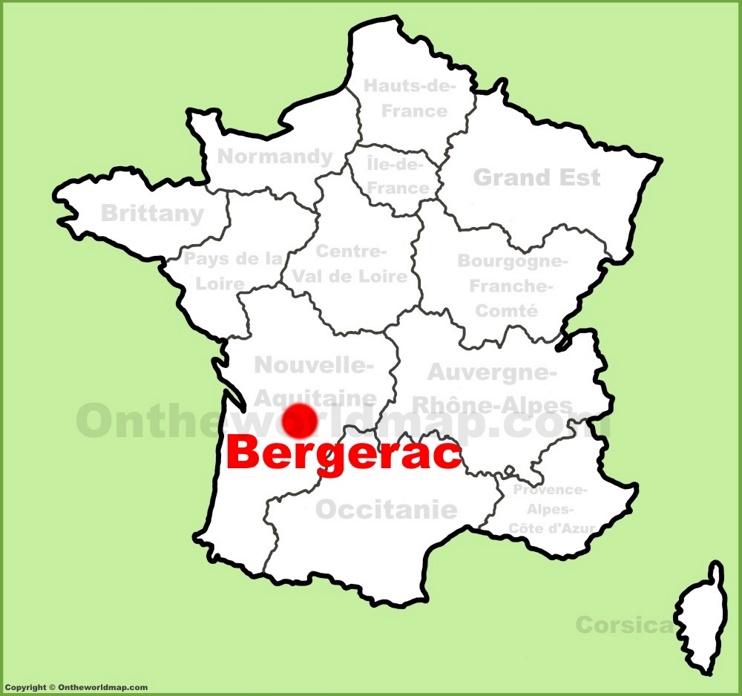 Bergerac location on the France map