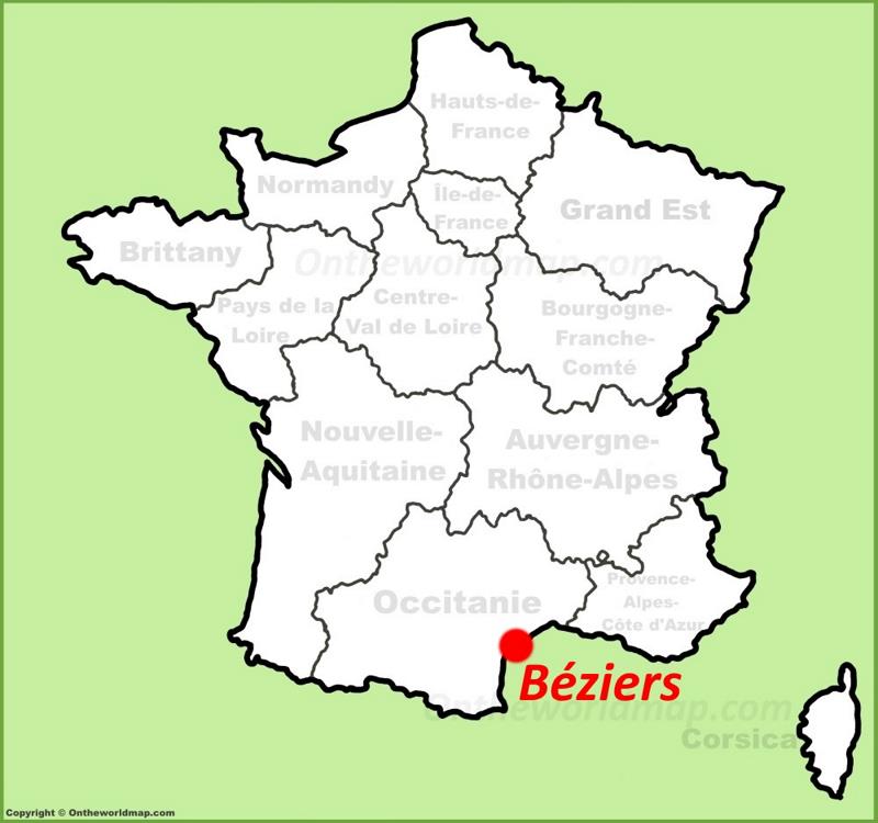 Béziers location on the France map