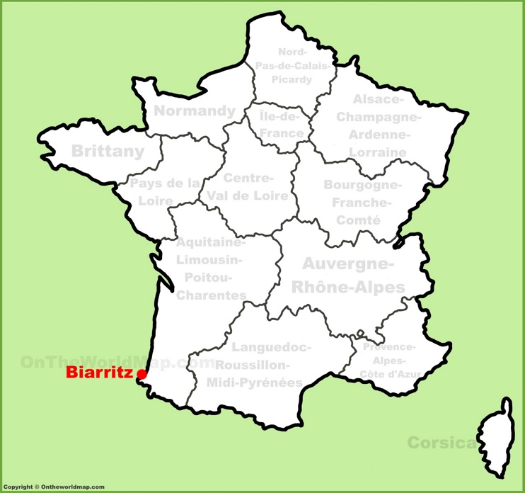 Biarritz location on the France map