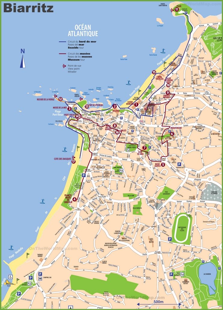 Biarritz tourist map