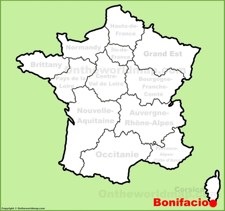 Bonifacio location on the France map