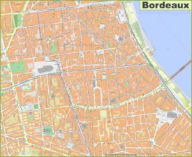 Detailed map of Bordeaux City Centre