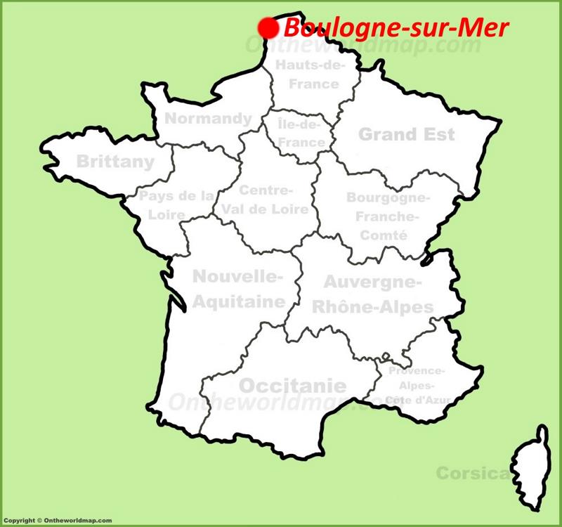 Boulogne-sur-Mer location on the France map