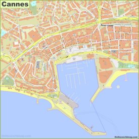 Detailed map of Cannes City Centre