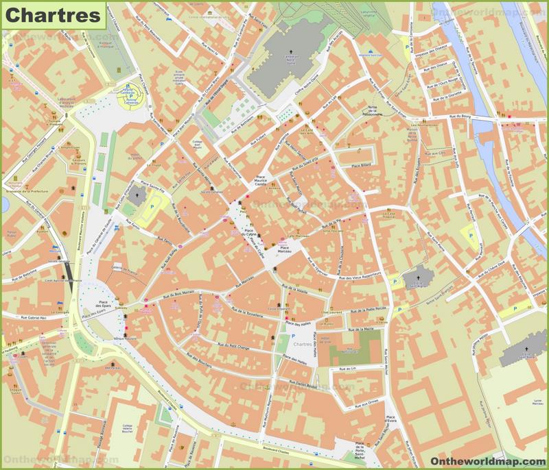 Chartres City Centre Map