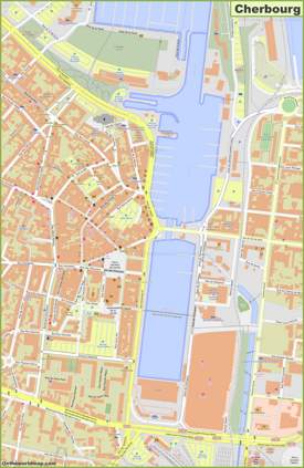 Cherbourg City Centre Map