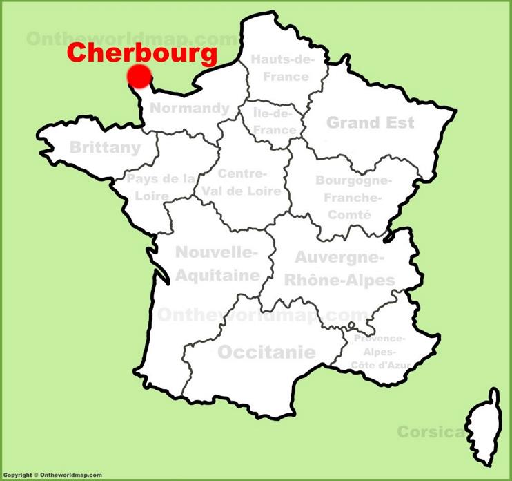 Cherbourg location on the France map