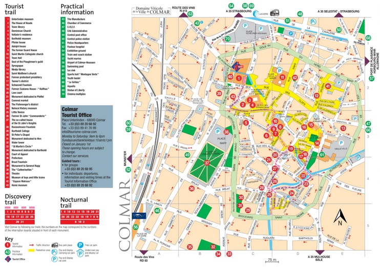 Colmar tourist attractions map