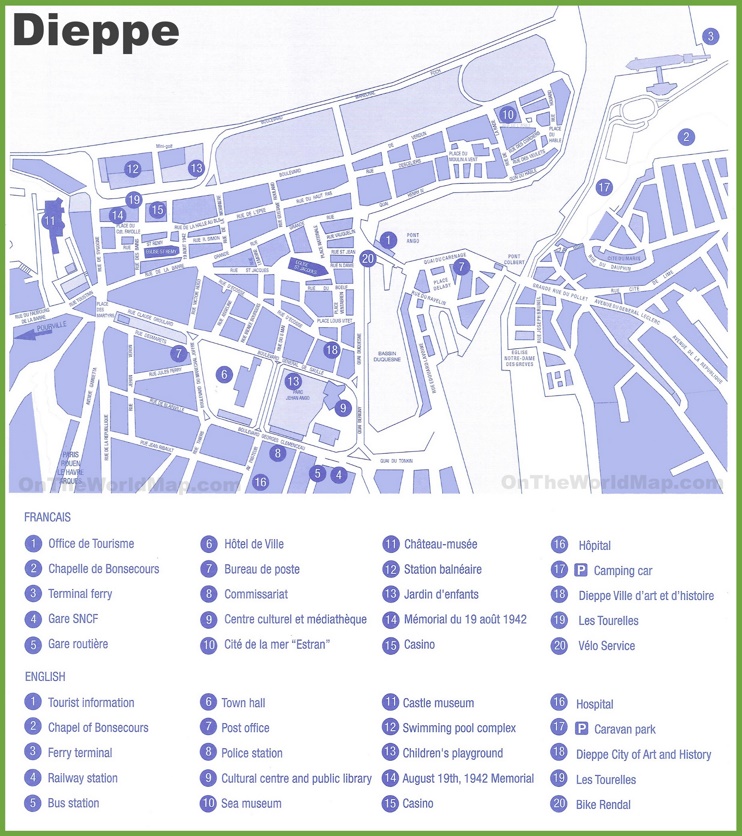 Dieppe City Centre map