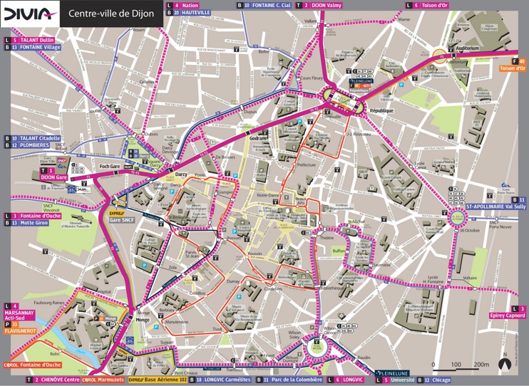 Dijon City Centre map