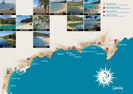 Le Lavandou beaches map