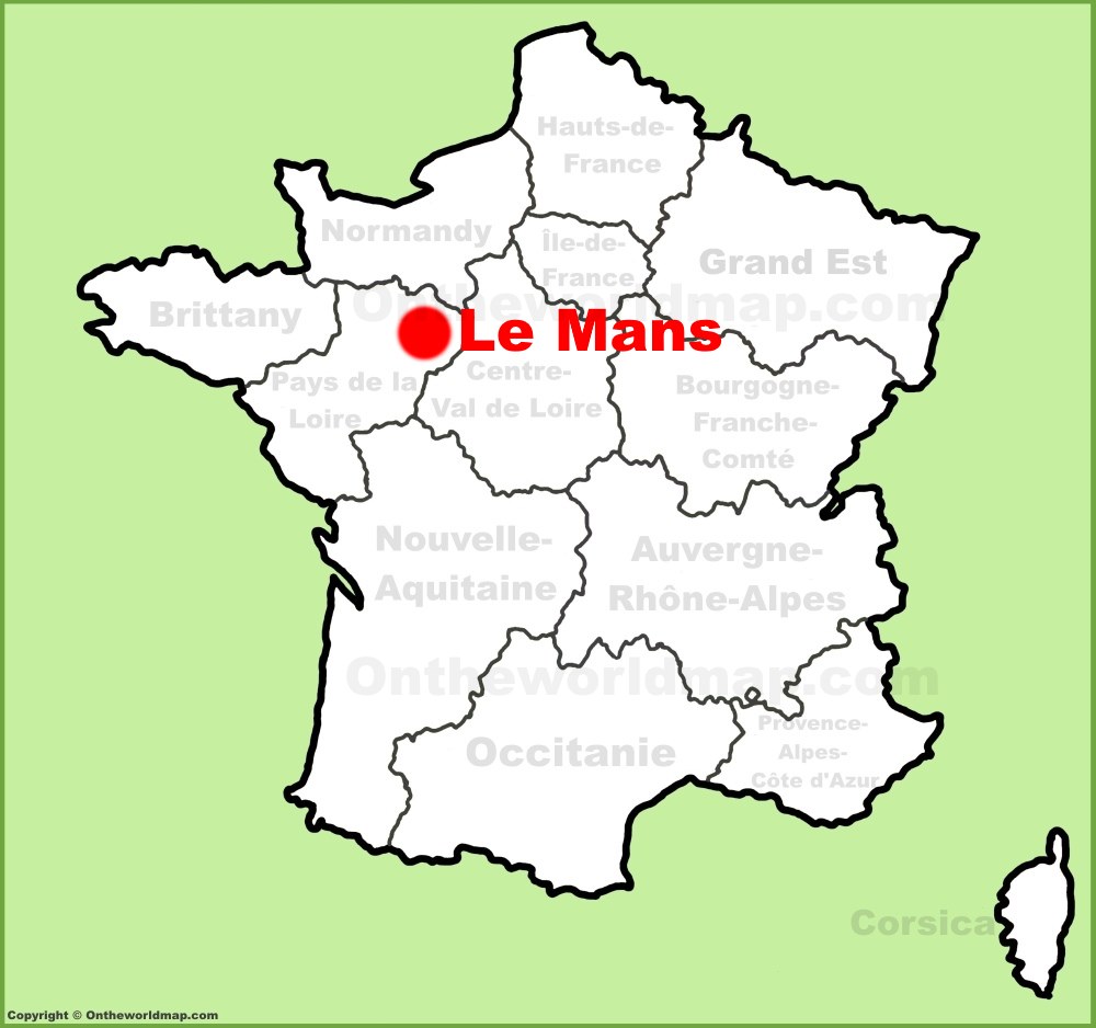Le Mans Location On The France Map