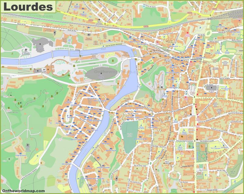 Lourdes City Centre Map