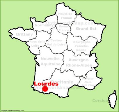 Lourdes Location Map