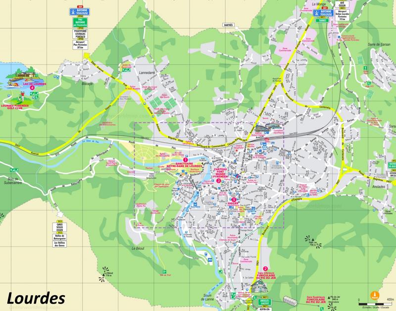 Lourdes Tourist Map