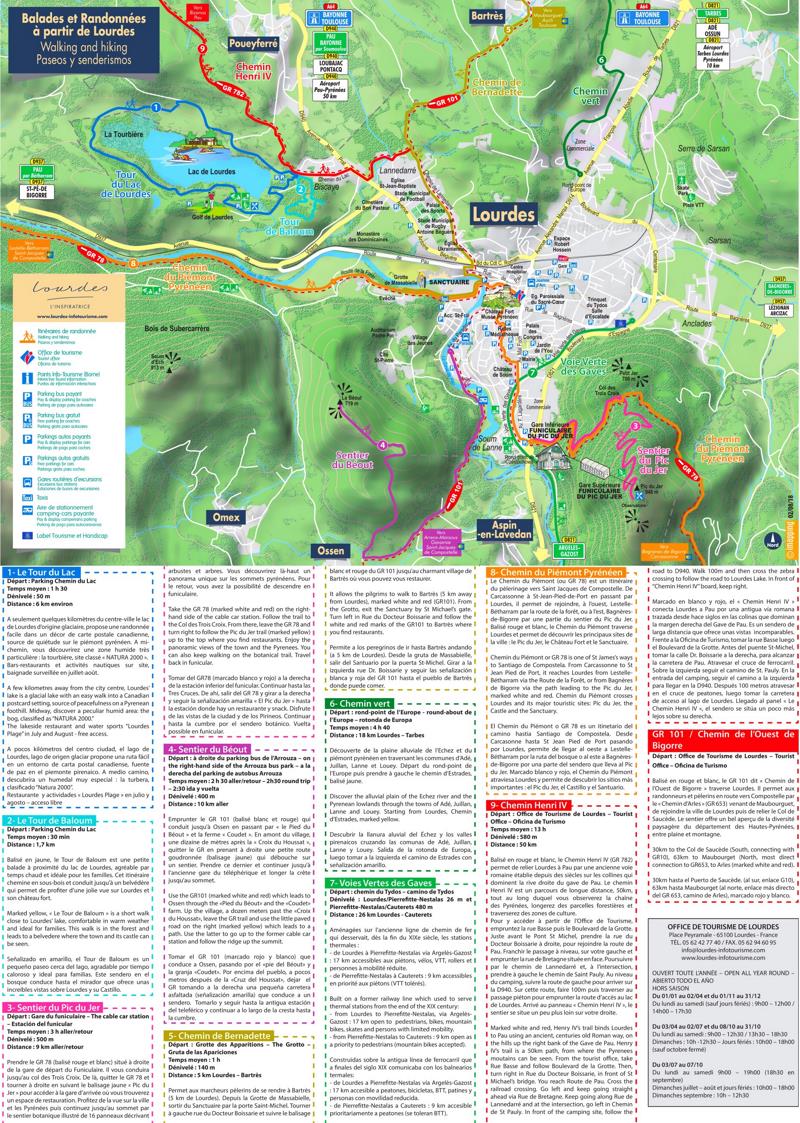 Lourdes Walking And Hiking Map