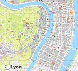 Lyon tourist map