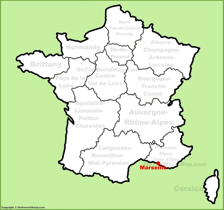 Marseille location on the France map