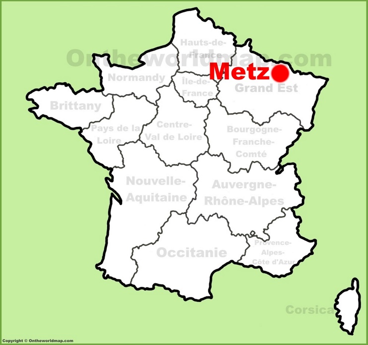 Metz location on the France map