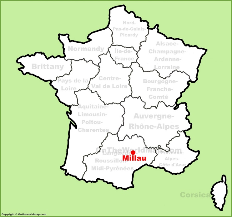Millau location on the France map