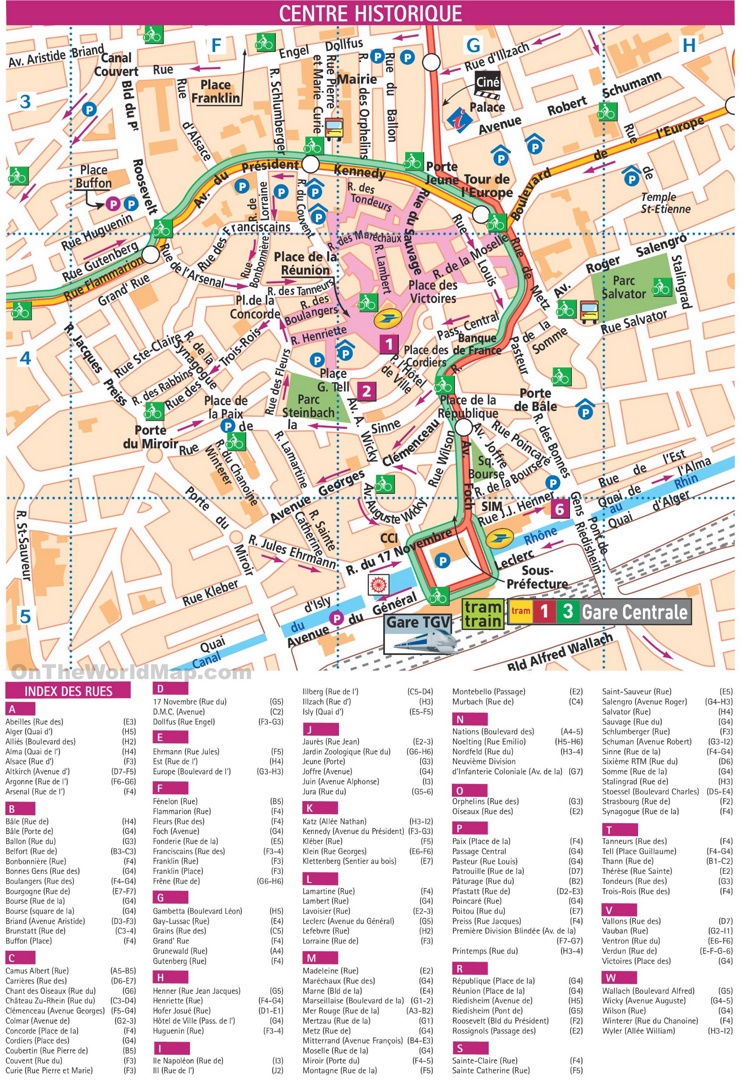 Mulhouse City Centre map