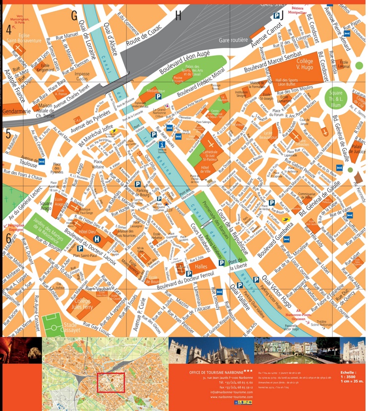 Narbonne City Centre map