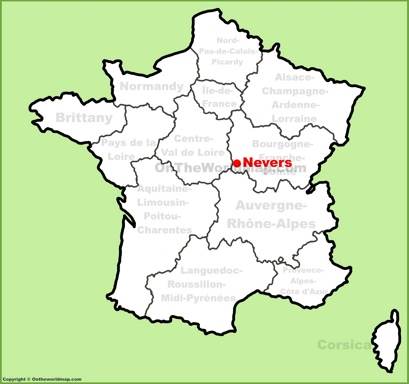 Nevers Location Map