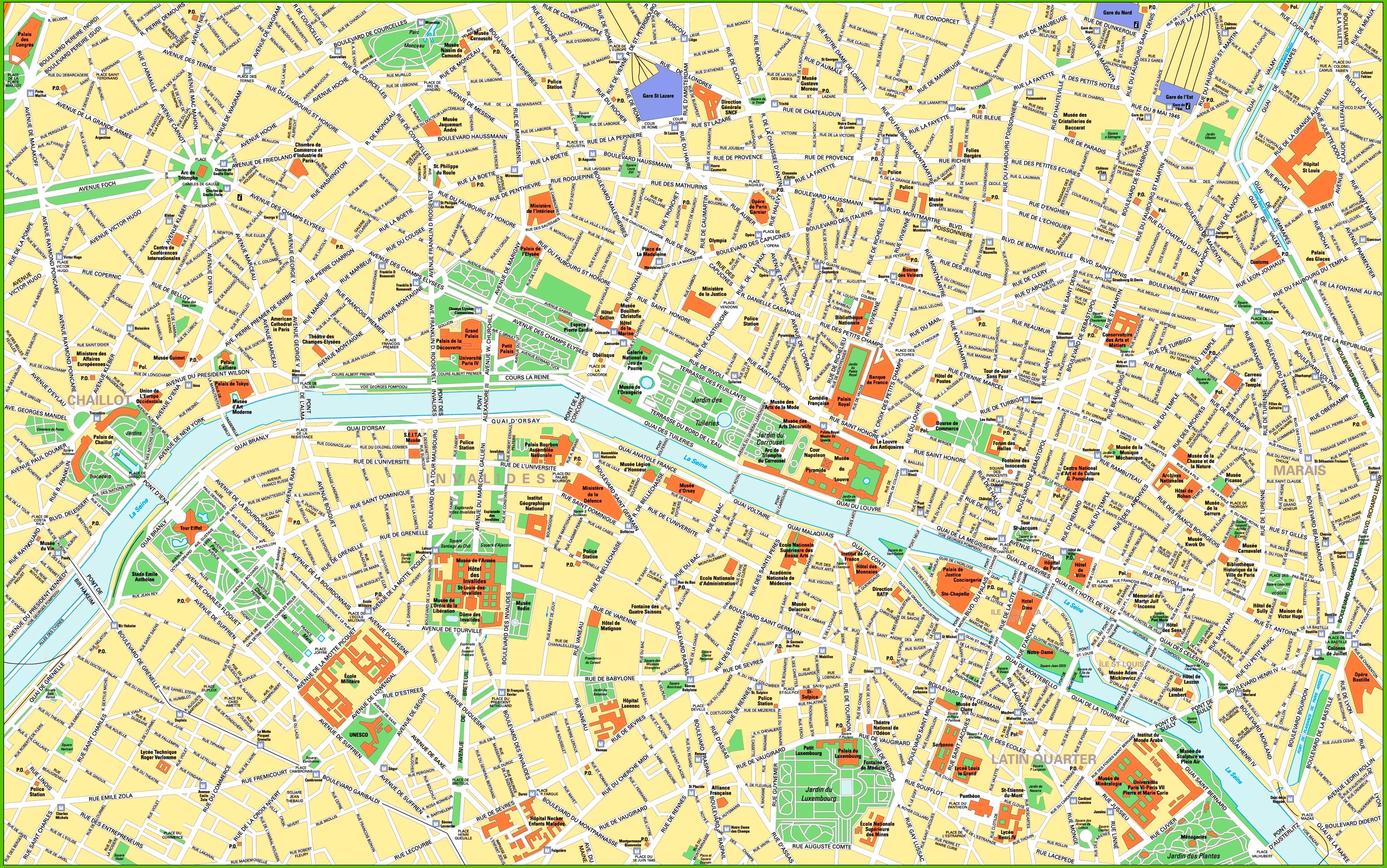 Tourist Map Of Paris Printable